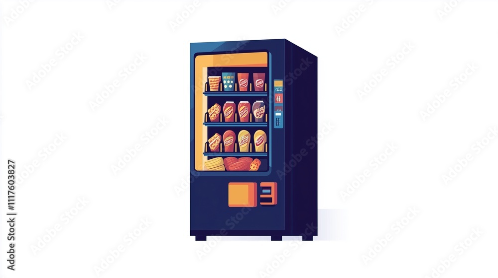 Vending machine with snacks 2D logo on a white background Vending machine with snacks 2D logo on a white background