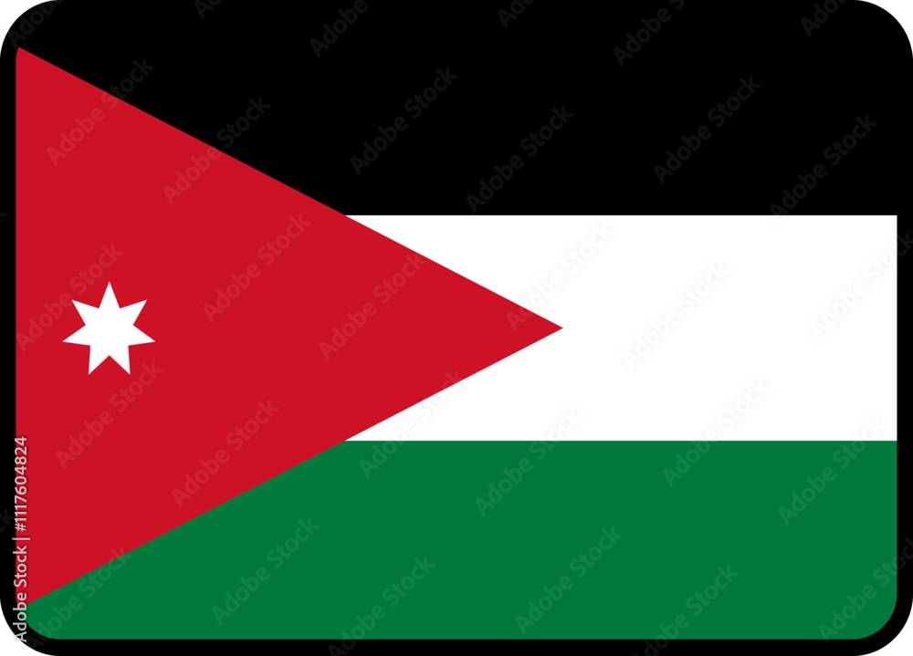 Jordan Flag Rounded Rectangle Icon Jordan Flag Rounded Rectangle Icon