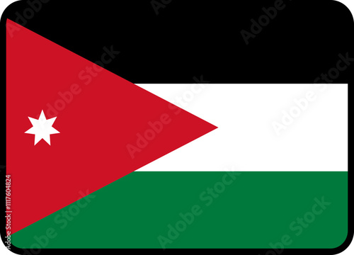 Free Download Jordan Flag Rounded Rectangle Icon - GFXLoad