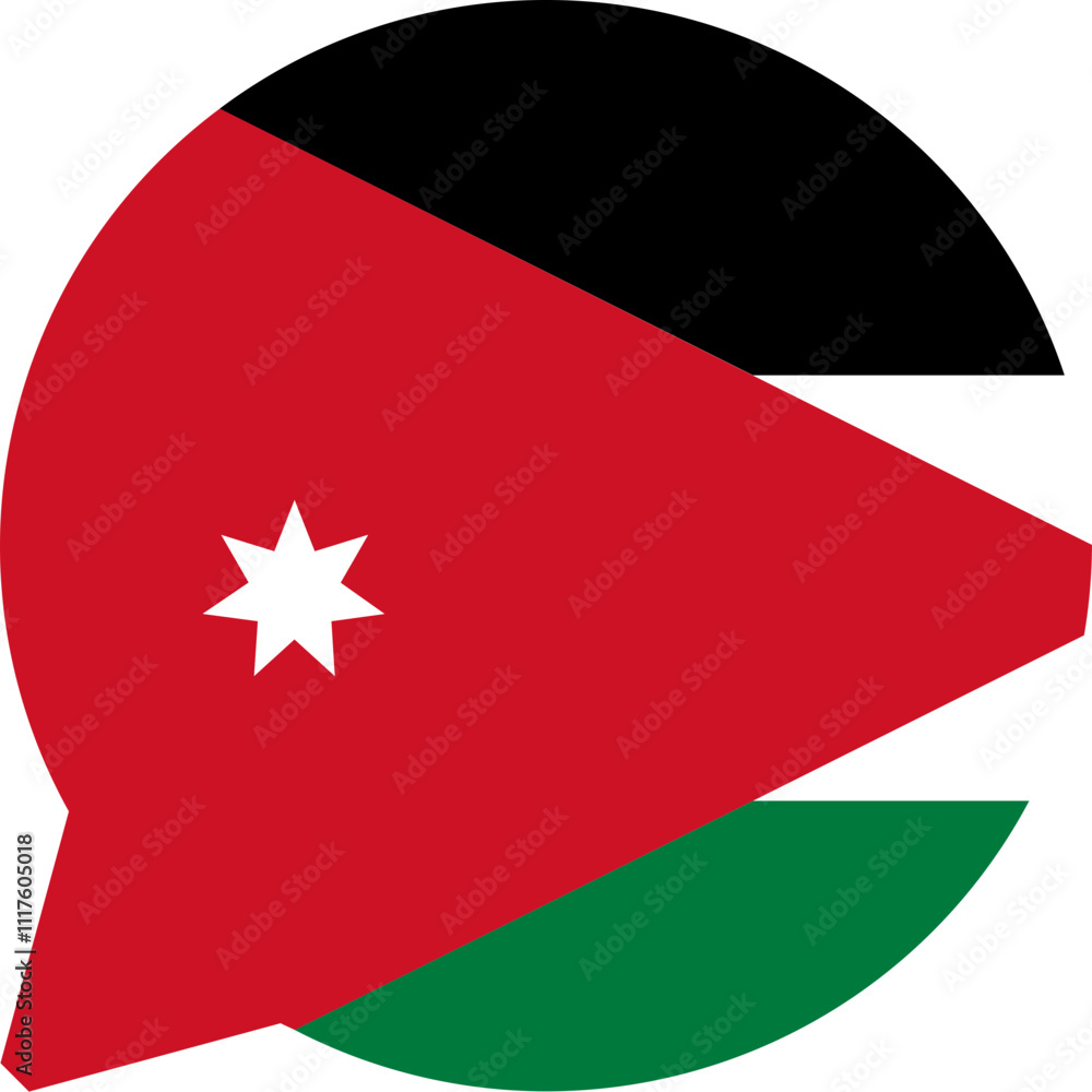 Chat Icon on Jordan Flag Chat Icon on Jordan Flag