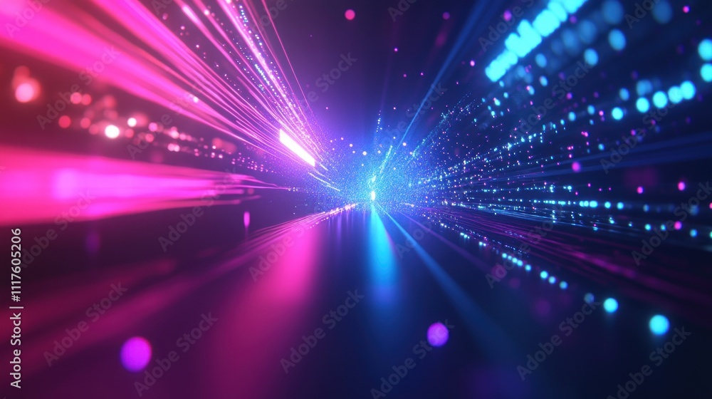 Abstract Neon Lights Tunnel
