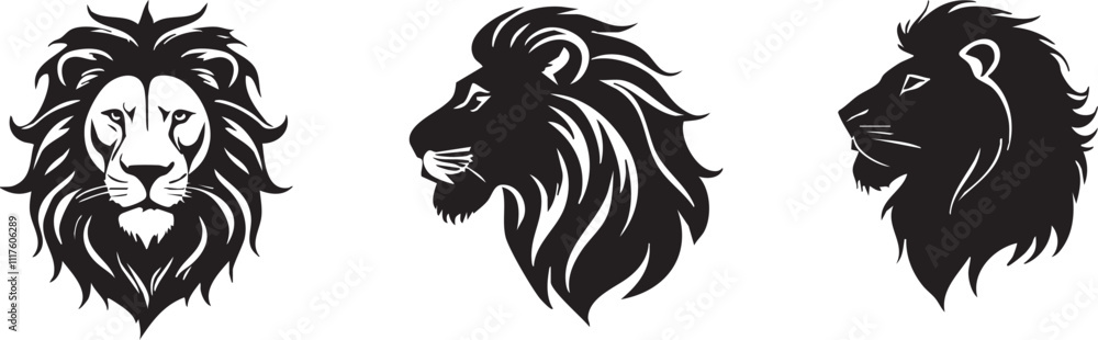 Fototapeta premium Fierce Lion Head Logo Template 