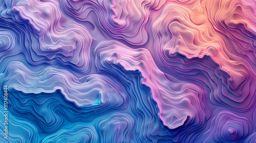 Colorful topographic line pattern with vibrant gradient.