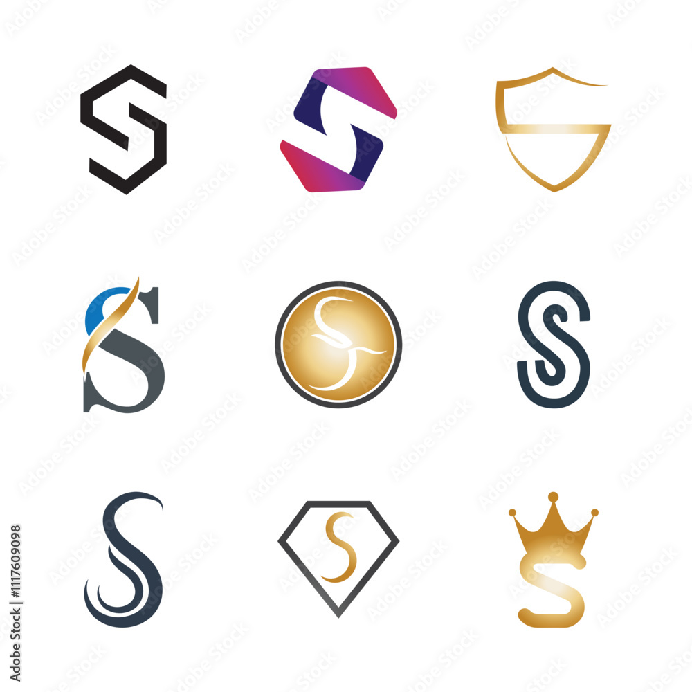 S Set Logo Design Graphic Illustration S Set Logo Design Graphic Illustration