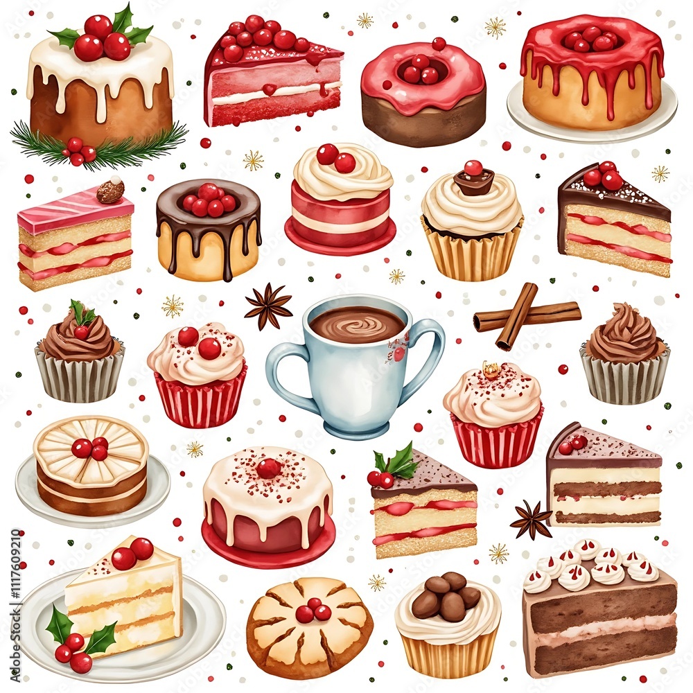 pattern with cakes pattern with cakes