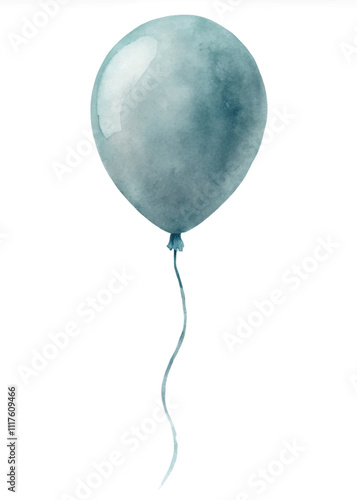 A blue balloon with a string attached to it