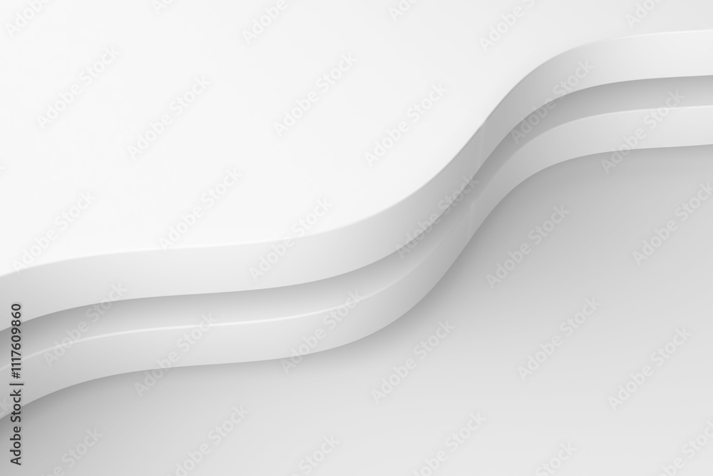Abstract minimalist white curved wave pattern for modern interior design and background. 3d render. Abstract minimalist white curved wave pattern for modern interior design and background. 3d render.