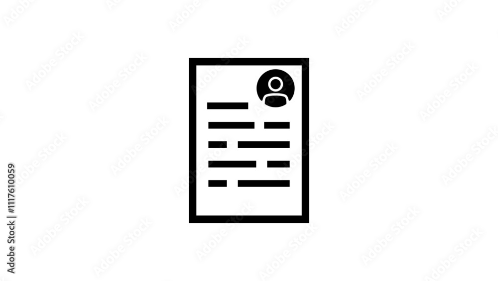document with photo, black isolated silhouette document with photo, black isolated silhouette