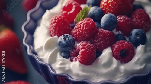 Delicious Berry Yogurt Parfait: A Delightful Blend of Creamy Yogurt and Fresh Berries