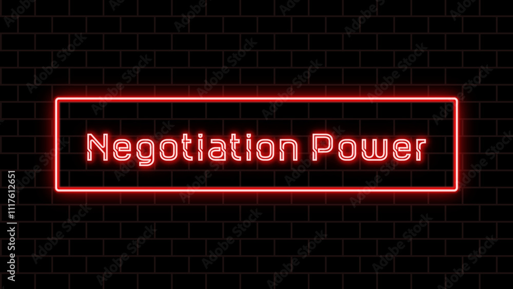 Negotiation Power のネオン文字イラスト Negotiation Power のネオン文字イラスト