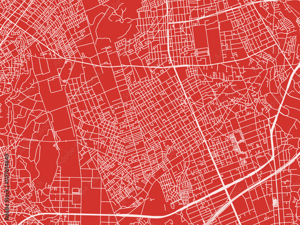 Fototapeta premium Christmas Map of Minamirinkan, Japan in Snowy White on Festive Red Background.
