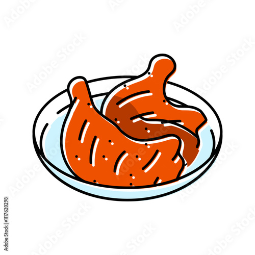 tandoori chicken indian cuisine color icon vector. tandoori chicken indian cuisine sign. isolated symbol illustration