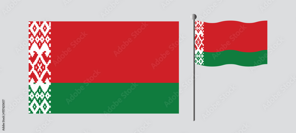 National flag of Belarus. Belarus patriotic symbol with official colors. perfect design for web or mobile app. National flag of Belarus. Belarus patriotic symbol with official colors. perfect design for web or mobile app.