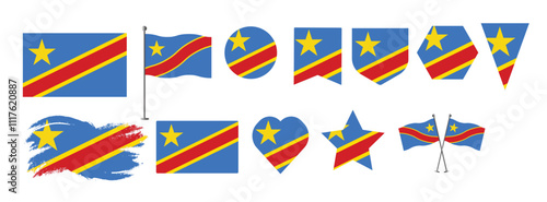 Set Democratic Republic of the Congo .national flag vector design set with popular shapes and brush. Russia flag vector illustration Free Download Set Democratic Republic of the Congo .national flag vector design set with popular shapes and brush. Russia flag vector illustration - GFXLoad
