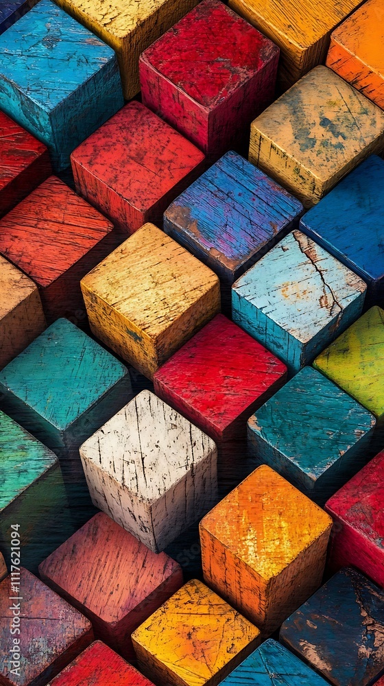 Abstract Cubes Floating in a Vibrant Gradient Background Abstract Cubes Floating in a Vibrant Gradient Background