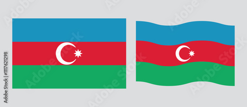 Free Download National Flag of Azerbaijan. Azerbaijan patriotic symbol with official colors. perfect design for web or mobile app. - GFXLoad
