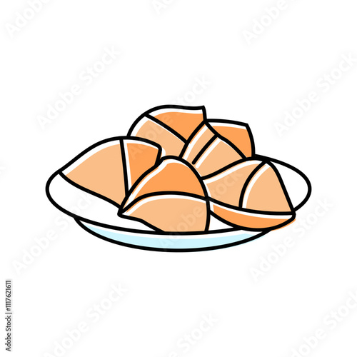 samosa indian cuisine color icon vector. samosa indian cuisine sign. isolated symbol illustration