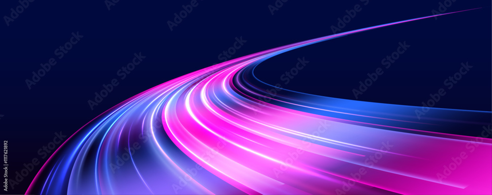 Vibrant neon waves on dark backdrop, ideal for modern design projects. Neon color glowing lines. Electric car and city concept Hitech communication concept innovation background, vector design. Vibrant neon waves on dark backdrop, ideal for modern design projects. Neon color glowing lines. Electric car and city concept Hitech communication concept innovation background, vector design.