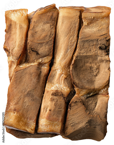 Close-up of a jigsaw puzzle made from beef bones