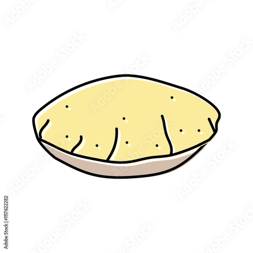 roti bread indian cuisine color icon vector. roti bread indian cuisine sign. isolated symbol illustration