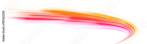 Expressway and vehicle headlights effect vivid speed motion and glowing light trails, cyberpunk-inspired data acceleration background with bright waves and vortex for PNG graphic design.	