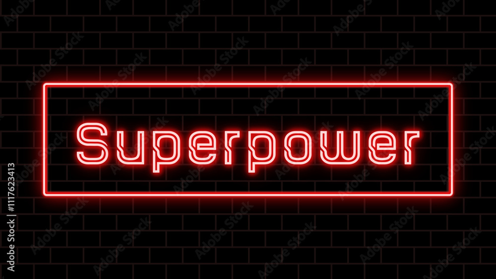 Superpower のネオン文字イラスト Superpower のネオン文字イラスト