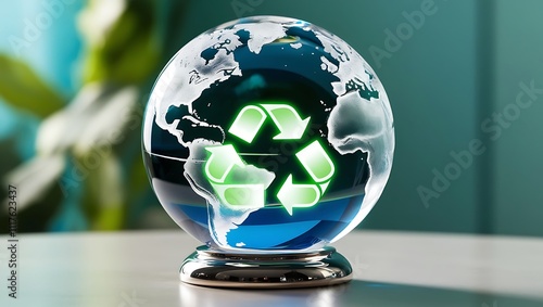 Green Eco Technology Concept with recycle symbol