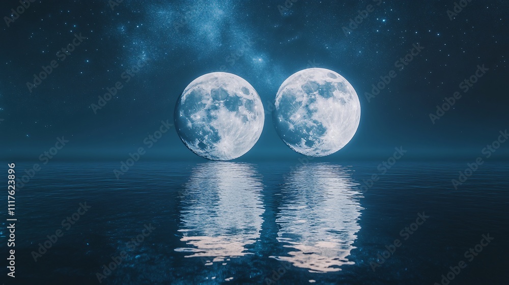 Abstract representation of the moon over the sea, with a minimalist background and empty space for focus. Abstract representation of the moon over the sea, with a minimalist background and empty space for focus.