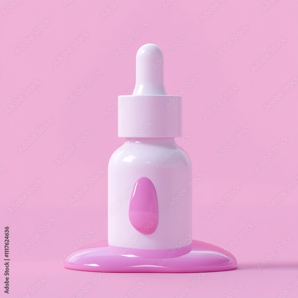 3D Serum Bottle Icon: Precision Dropper for Skin Treatments illustration 3D Serum Bottle Icon: Precision Dropper for Skin Treatments illustration