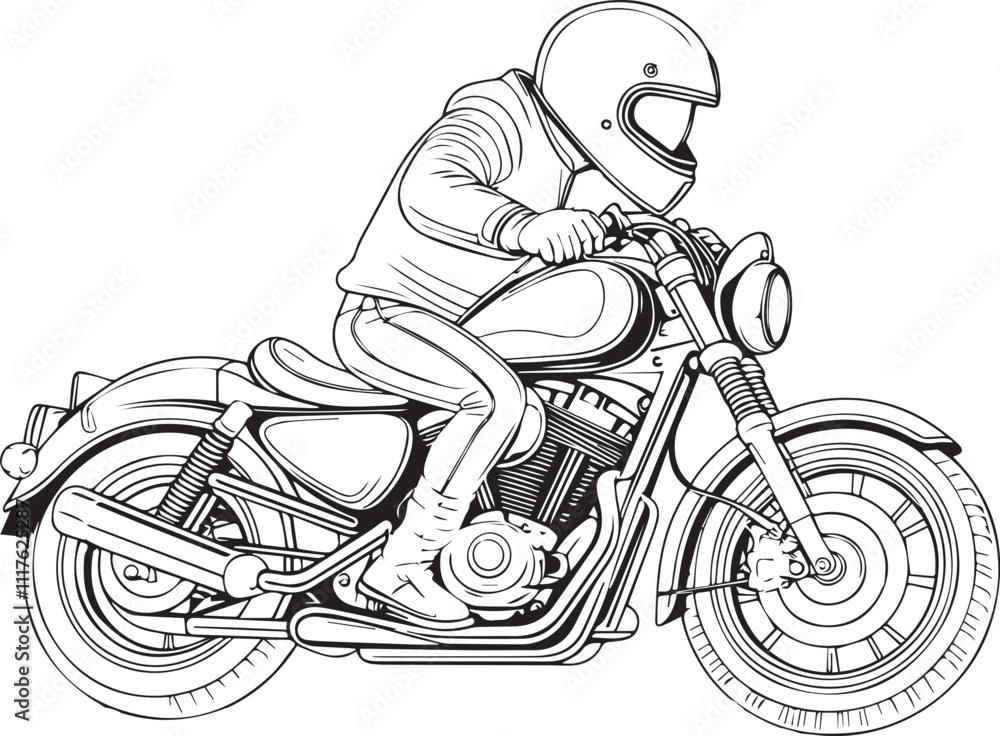 Obraz premium Motorcycle Coloring Page