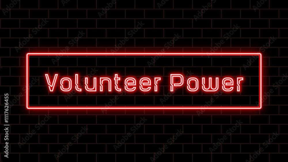Volunteer Power のネオン文字イラスト Volunteer Power のネオン文字イラスト