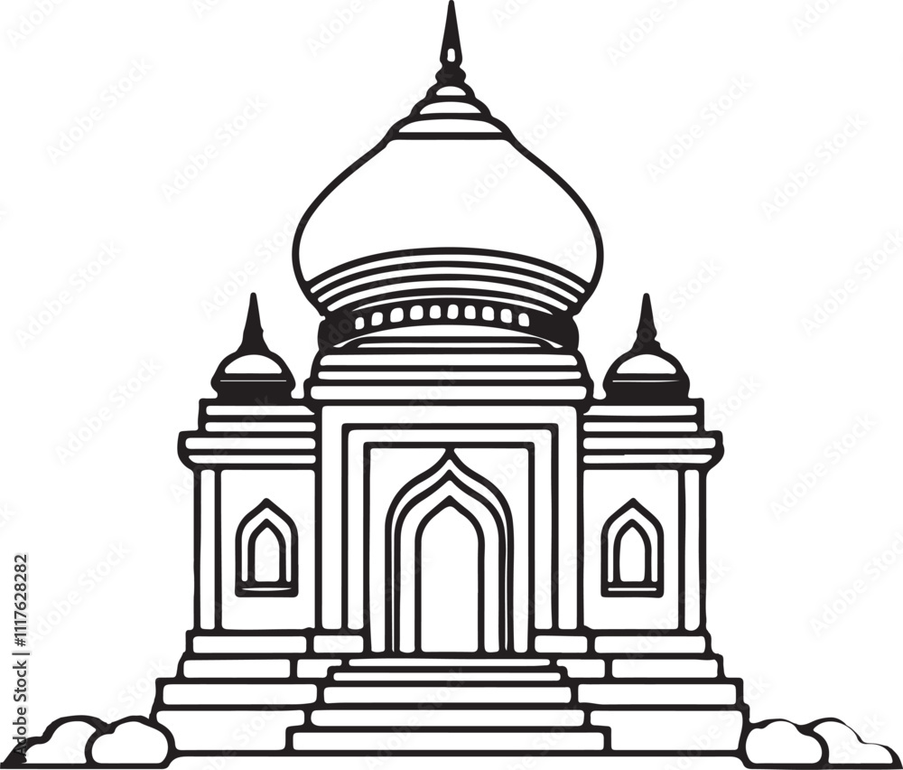 Temple Coloring Page Temple Coloring Page