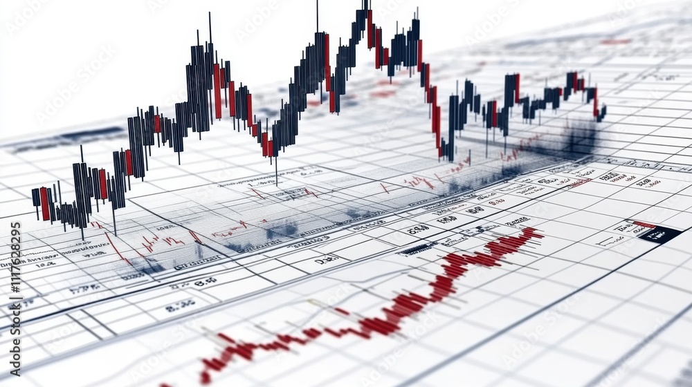 Obraz premium Abstract Financial Charts and Graphs.