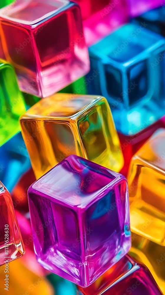 Dynamic Cubes with Shades on an Abstract Artistic Background