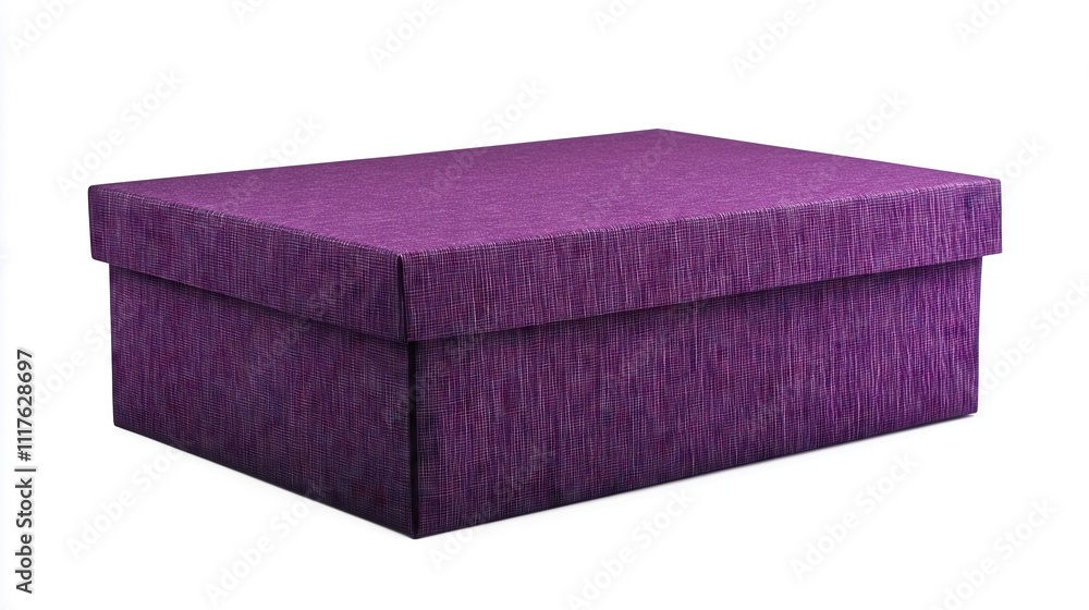 Purple gift box, on white background, closeup Purple gift box, on white background, closeup