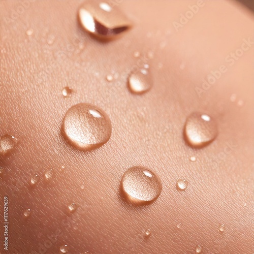 Skin hydration. Water droplets on the surface of female skin, representing a concept for moisturizing skincare cosmetics