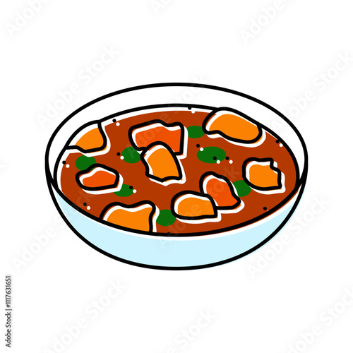aloo gobi indian cuisine color icon vector. aloo gobi indian cuisine sign. isolated symbol illustration