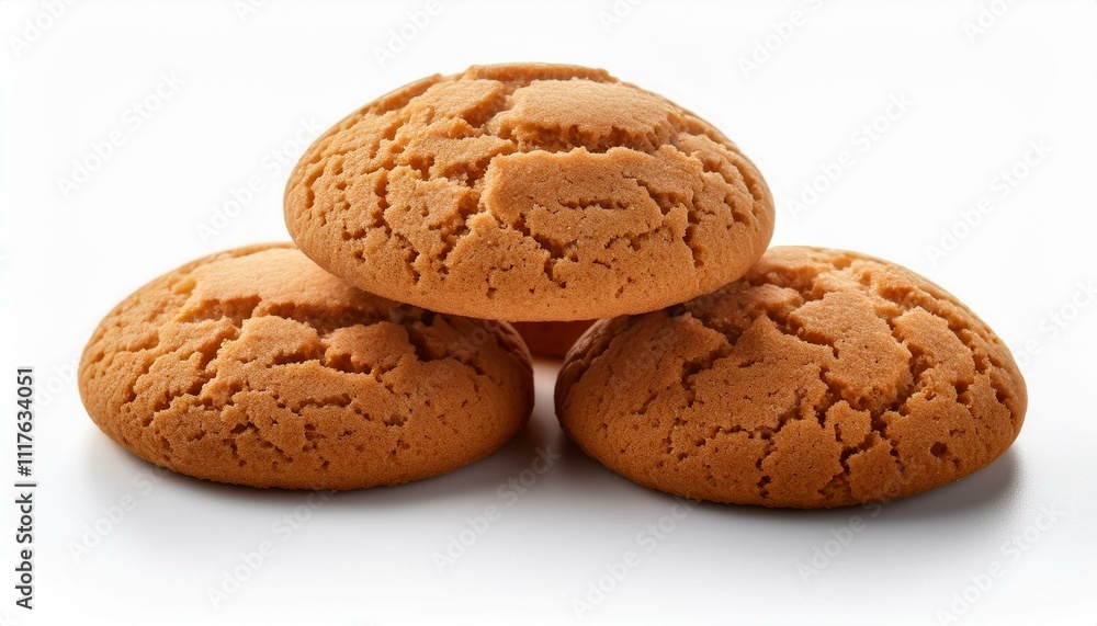 Golden-brown amaretti biscuits with a delicate texture, isolated on white, ideal for food branding, recipe visuals, and product photography Golden-brown amaretti biscuits with a delicate texture, isolated on white, ideal for food branding, recipe visuals, and product photography