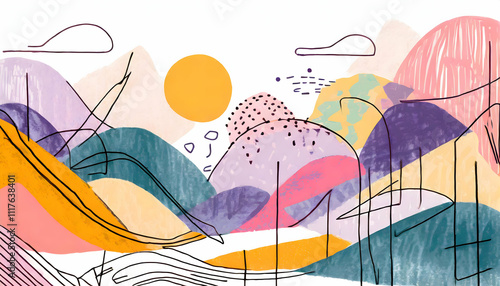 Abstract art minimal background design, geometric shapes, pastel creative abstraction