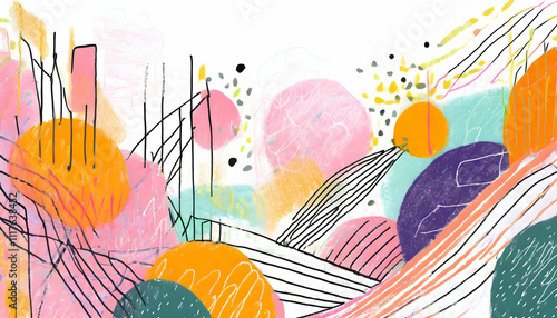 Abstract art minimal background design, geometric shapes, pastel creative abstraction