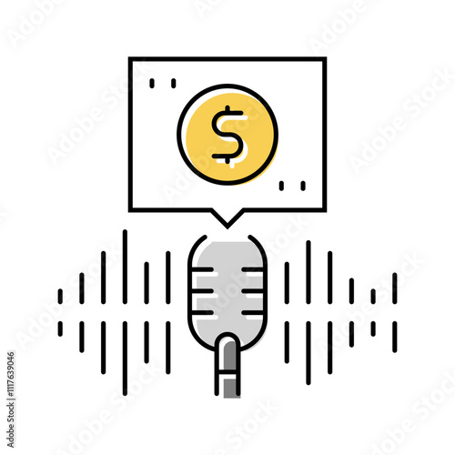 podcast monetization color icon vector. podcast monetization sign. isolated symbol illustration