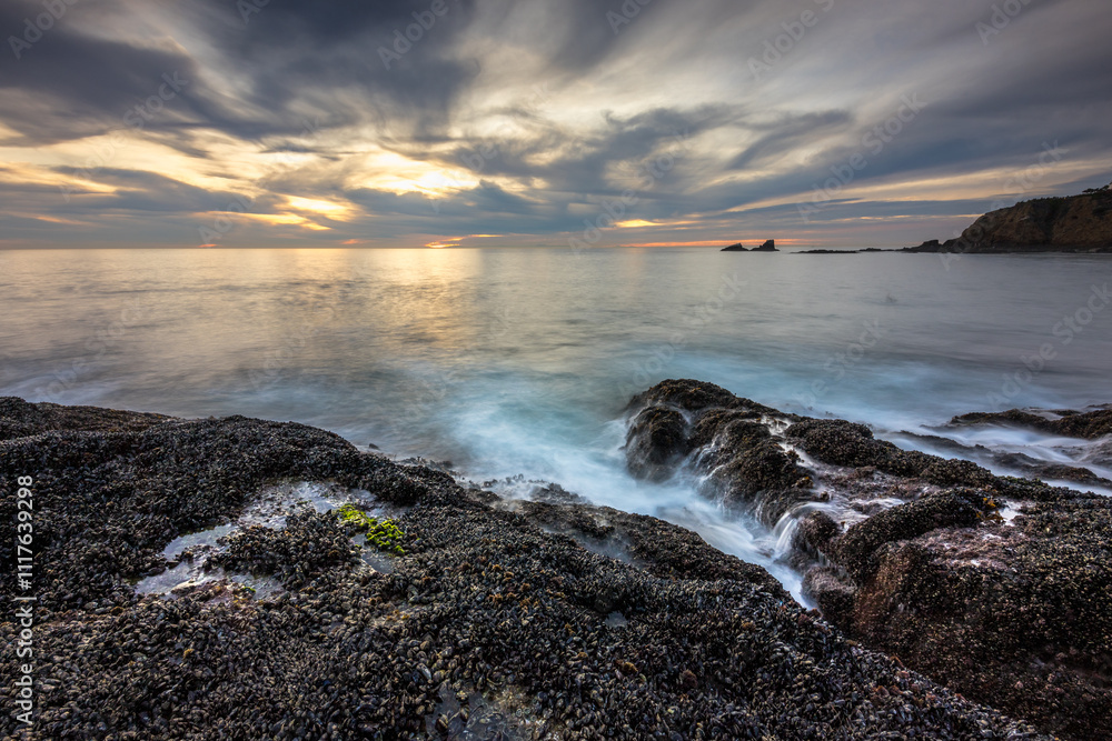 Crescent Bay Beach sunset view