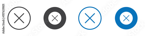 Cancel icon with editable cross and circles representing cancel