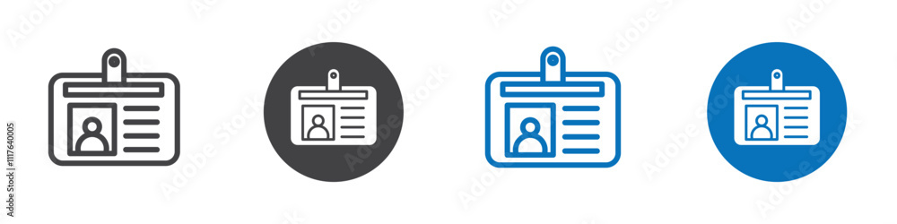 Identity card four icons in different editable and reusable styles Identity card four icons in different editable and reusable styles