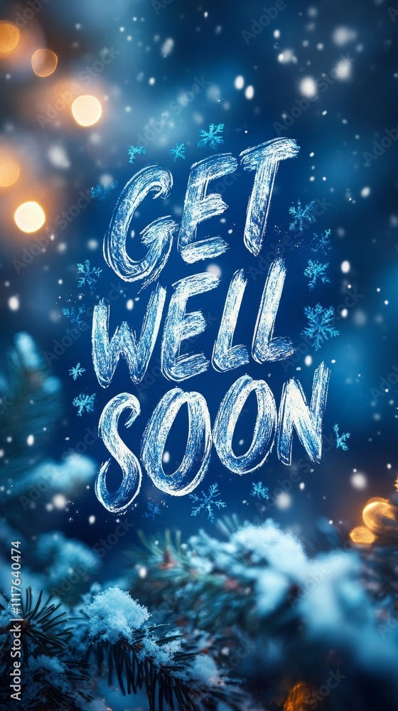 Get Well Soon Christmas, New Year Winter greeting card, AI Generated Get Well Soon Christmas, New Year Winter greeting card, AI Generated