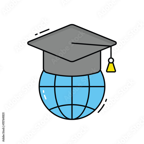 Globe Education vector icon