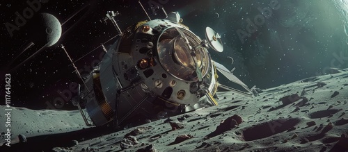 Spacecraft Crash Landing on a Dusty Moon