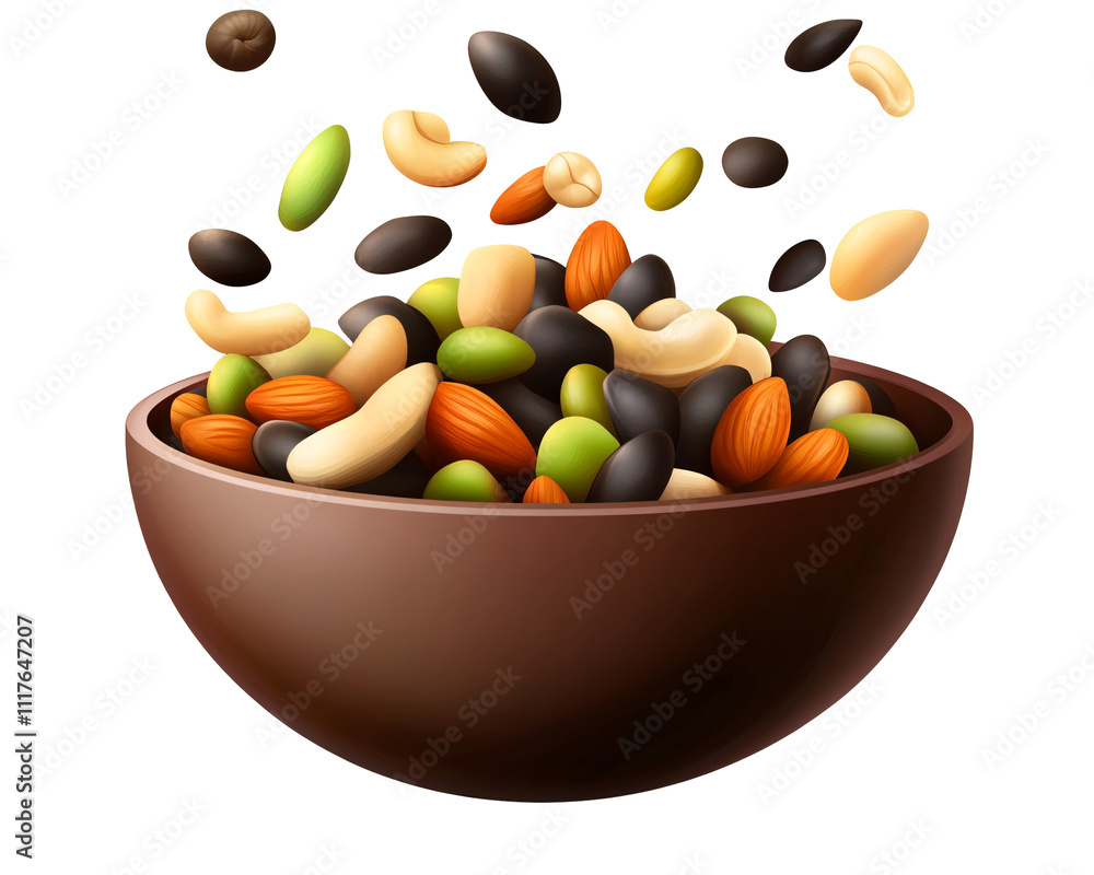 a bowl of nuts falling a bowl of nuts falling