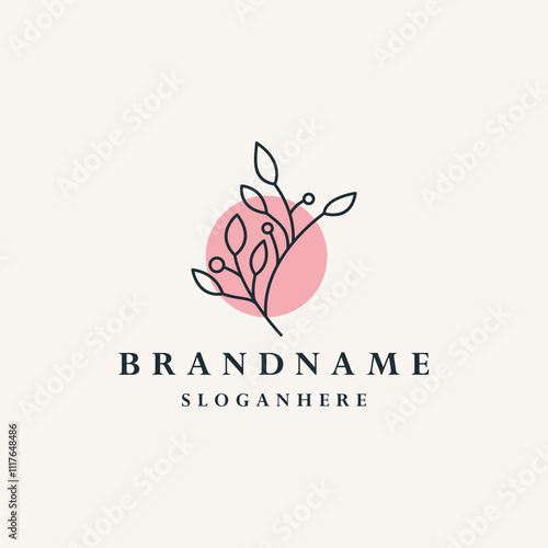 Luxury logo design concept, Flower logo, Beauty or spa logo template
