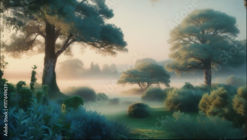 a misty and foggy view of jungle from up top